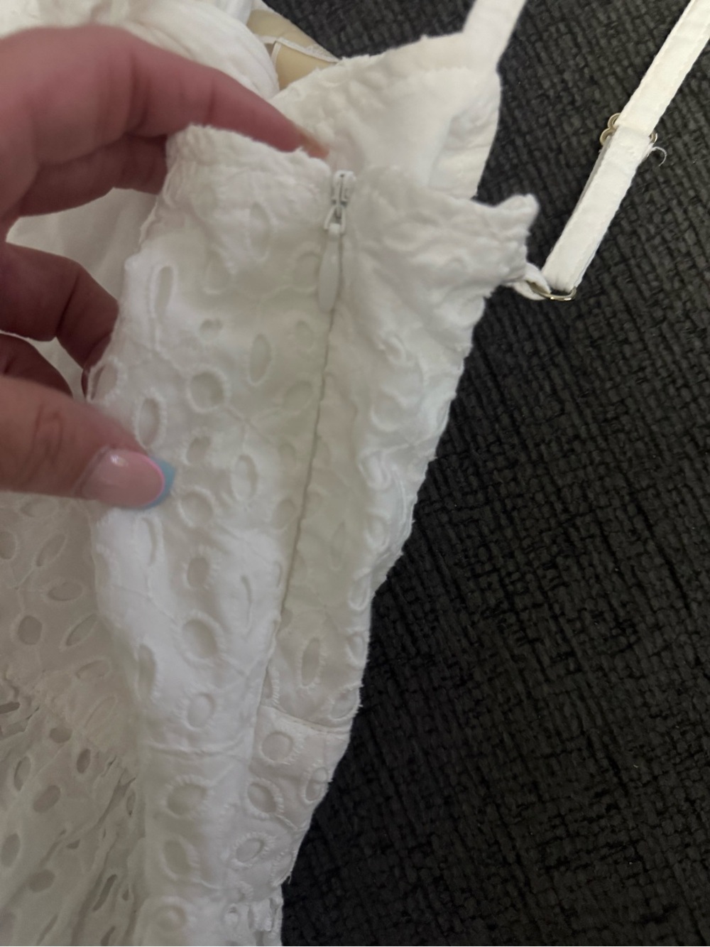 MICHAEL Michael Kors White Eyelet Tie Front Cutout Midi Dress Size 2 - Picture 10 of 10
